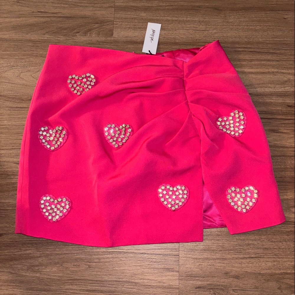 Nasty Gal Diamanté Heart Ruched Skirt